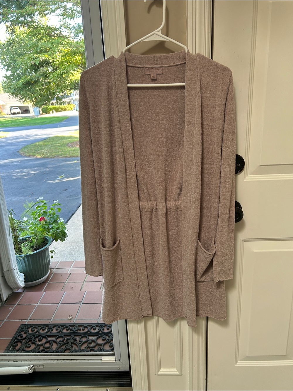 Barefoot Dreams Cozy Open-Front Cardigan in Mauve